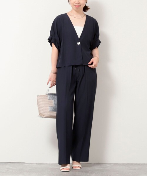 MICO COULIER（ミコクリエ）の「《セットアップ対応》トログログランタック袖ジャケット（ノーカラージャケット・レディース・ネイビー/ブラック/カーキ・38）」の9枚目の写真