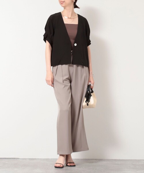 MICO COULIER（ミコクリエ）の「《セットアップ対応》トログログランタック袖ジャケット（ノーカラージャケット・レディース・ネイビー/ブラック/カーキ・38）」の8枚目の写真