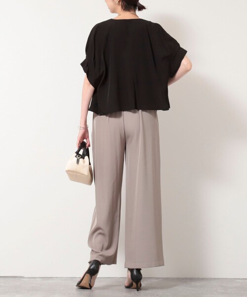 MICO COULIER（ミコクリエ）の「《セットアップ対応》トログログランタック袖ジャケット（ノーカラージャケット・レディース・ネイビー/ブラック/カーキ・38）」の4枚目の写真