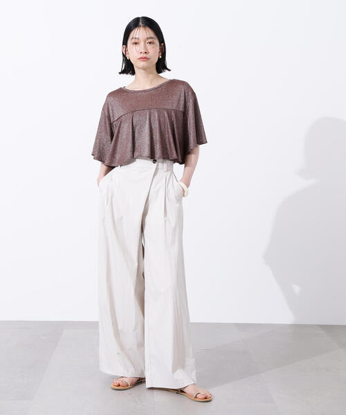 N.(N. Natural Beauty Basic)(エヌエヌナチュラルビューティーベーシック)の「ラメドレープカットソー(Tシャツ/カットソー・レディース・ブラウン/グリーン系その他/オレンジ・MEDIUM)」の5枚目の写真