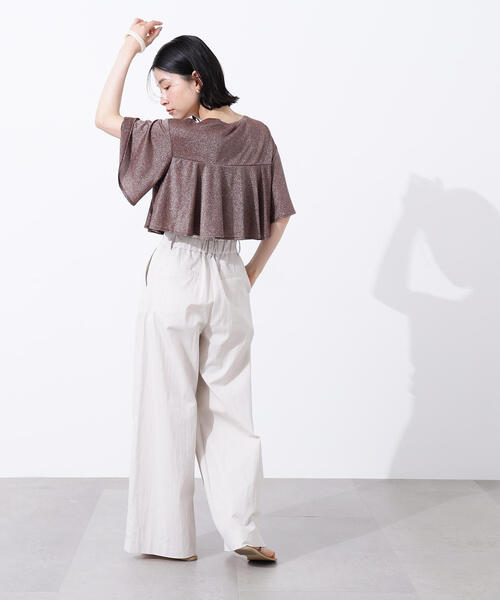 N.(N. Natural Beauty Basic)(エヌエヌナチュラルビューティーベーシック)の「ラメドレープカットソー(Tシャツ/カットソー・レディース・ブラウン/グリーン系その他/オレンジ・MEDIUM)」の6枚目の写真