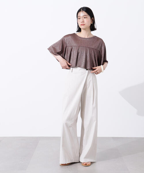 N.(N. Natural Beauty Basic)(エヌエヌナチュラルビューティーベーシック)の「ラメドレープカットソー(Tシャツ/カットソー・レディース・ブラウン/グリーン系その他/オレンジ・MEDIUM)」の8枚目の写真