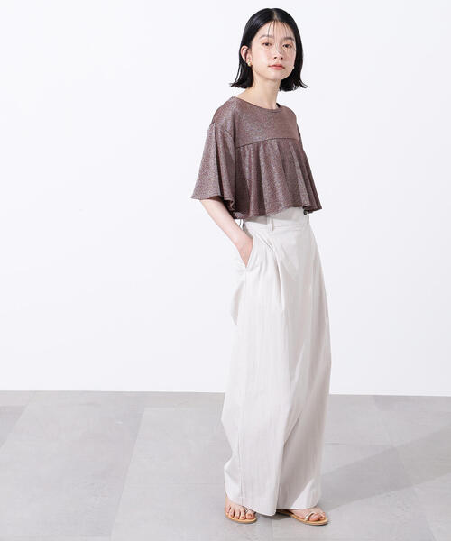 N.(N. Natural Beauty Basic)(エヌエヌナチュラルビューティーベーシック)の「ラメドレープカットソー(Tシャツ/カットソー・レディース・ブラウン/グリーン系その他/オレンジ・MEDIUM)」の9枚目の写真