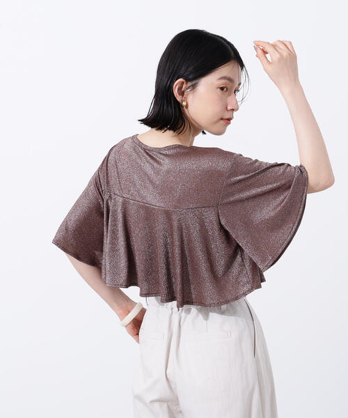 N.(N. Natural Beauty Basic)(エヌエヌナチュラルビューティーベーシック)の「ラメドレープカットソー(Tシャツ/カットソー・レディース・ブラウン/グリーン系その他/オレンジ・MEDIUM)」の10枚目の写真