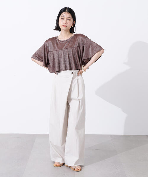 N.(N. Natural Beauty Basic)(エヌエヌナチュラルビューティーベーシック)の「ラメドレープカットソー(Tシャツ/カットソー・レディース・ブラウン/グリーン系その他/オレンジ・MEDIUM)」の11枚目の写真
