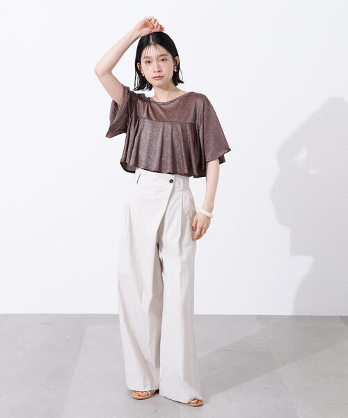 N.(N. Natural Beauty Basic)(エヌエヌナチュラルビューティーベーシック)の「ラメドレープカットソー(Tシャツ/カットソー・レディース・ブラウン/グリーン系その他/オレンジ・MEDIUM)」の12枚目の写真