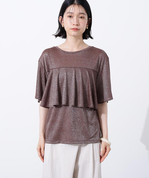 N.(N. Natural Beauty Basic)(エヌエヌナチュラルビューティーベーシック)の「ラメドレープカットソー(Tシャツ/カットソー・レディース・ブラウン/グリーン系その他/オレンジ・MEDIUM)」の13枚目の写真
