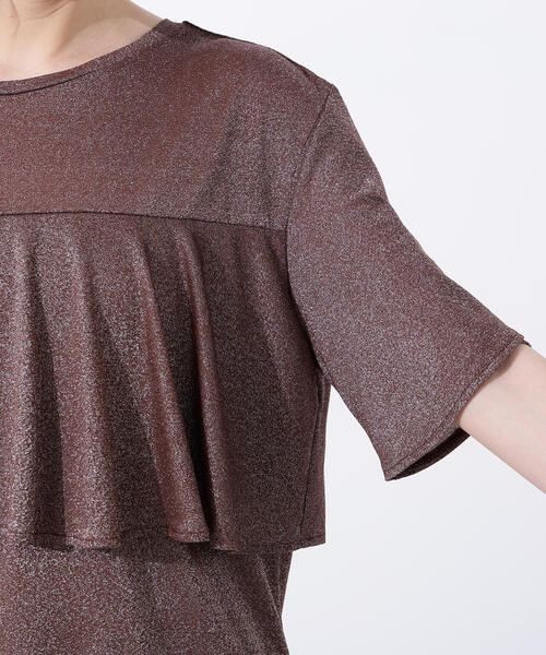 N.(N. Natural Beauty Basic)(エヌエヌナチュラルビューティーベーシック)の「ラメドレープカットソー(Tシャツ/カットソー・レディース・ブラウン/グリーン系その他/オレンジ・MEDIUM)」の17枚目の写真