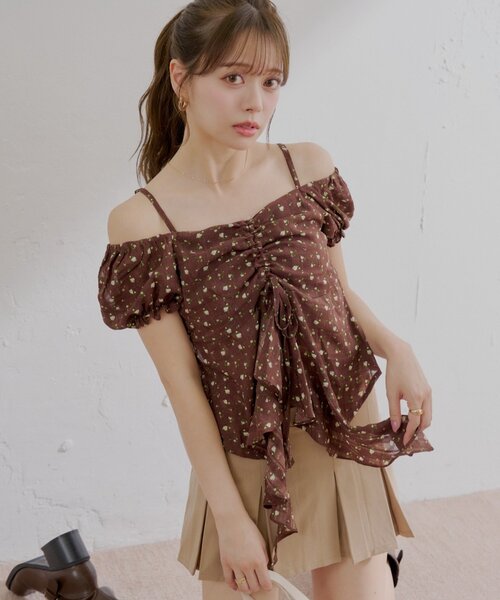 可愛い♡トリココムデギャルソン 袖フリル ブラウス パフスリーブ ティアード F COMME des GARCONS（フリル ・ シャツ/ブラウス(長袖/七分)）の