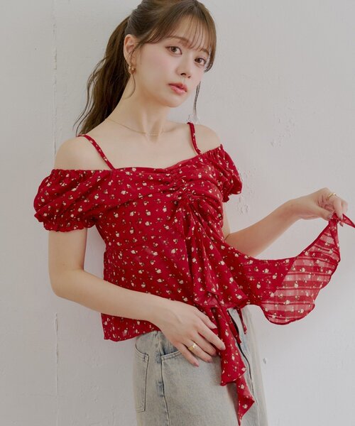 Chico（チコ）の「2wayパフスリーブドロップフリルブラウス（シャツ