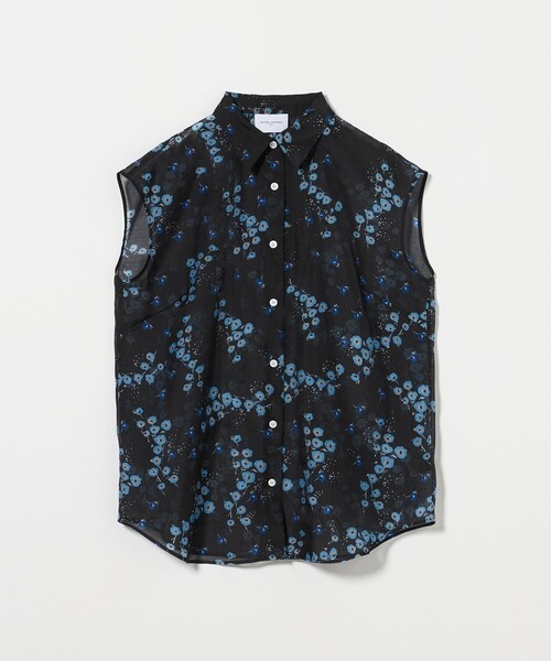 極美品　UNITED ARROWS オーガンジープリントシャツ　24ss 36 オーガンジー プリント シャツ ‐ウォッシャブル‐（シャツ