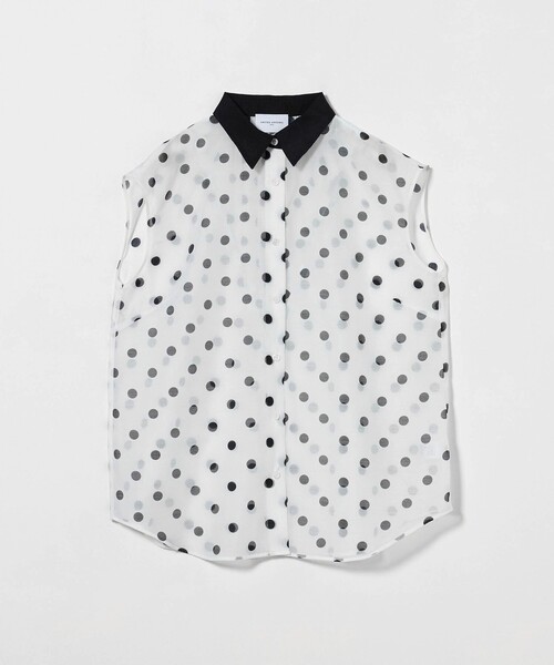 UNITED ARROWS(ユナイテッドアローズ)の「オーガンジープリント ノースリーブブラウス -ウォッシャブル-(シャツ/ブラウス・レディース・その他1/ホワイト/ネイビー・FREE)」の20枚目の写真