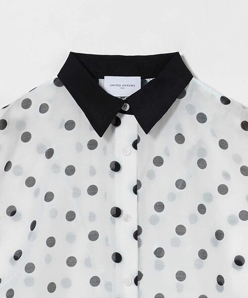 UNITED ARROWS(ユナイテッドアローズ)の「オーガンジープリント ノースリーブブラウス -ウォッシャブル-(シャツ/ブラウス・レディース・その他1/ホワイト/ネイビー・FREE)」の22枚目の写真