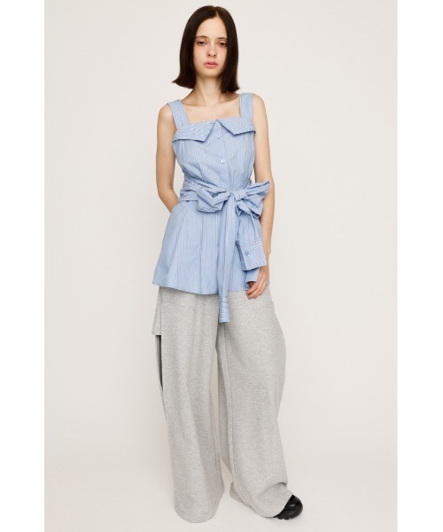 SLY(スライ)の「SHIRT DETAIL CAMI TOPS シャツディティール キャミ トップス 夏服 ノースリーブトップス(キャミソール・レディース・マルチ/ホワイト・FREE)」の7枚目の写真