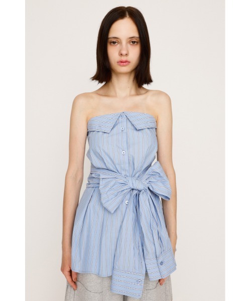 SLY(スライ)の「SHIRT DETAIL CAMI TOPS シャツディティール キャミ トップス 夏服 ノースリーブトップス(キャミソール・レディース・マルチ/ホワイト・FREE)」の14枚目の写真