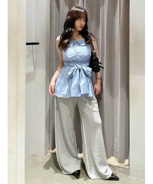 SLY(スライ)の「SHIRT DETAIL CAMI TOPS シャツディティール キャミ トップス 夏服 ノースリーブトップス(キャミソール・レディース・マルチ/ホワイト・FREE)」の21枚目の写真