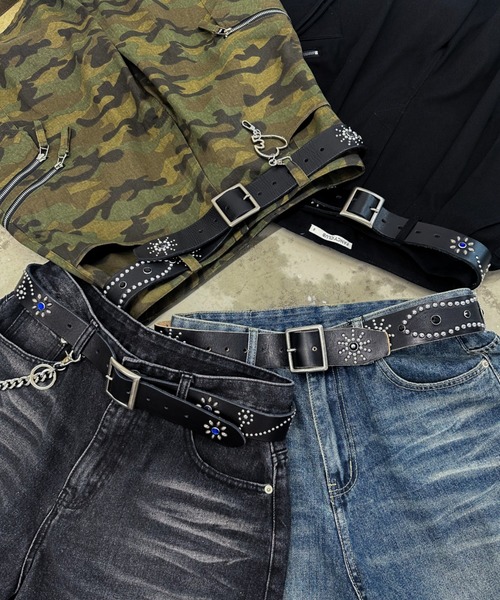 A'GEM/9 × .kom 『A'gem/エージェム』 スティングレースタッズベルト A