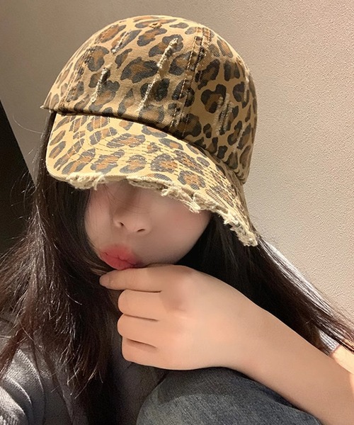 SANSeLF(サンセルフ)の「【SANSeLF】ヒョウ柄 レオパード ダメージ フリンジバイザー ローキャップ saa25a002(キャップ・レディース・レオパード・FREE)」の10枚目の写真
