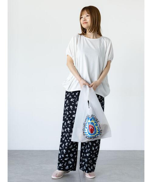Lugnoncure(ルノンキュール)の「【接触冷感】袖口ドロストトップス(Tシャツ/カットソー・レディース・ブラック/オフホワイト/モカ・F)」の5枚目の写真