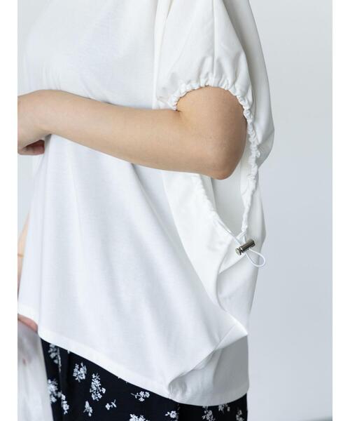 Lugnoncure(ルノンキュール)の「【接触冷感】袖口ドロストトップス(Tシャツ/カットソー・レディース・ブラック/オフホワイト/モカ・F)」の7枚目の写真