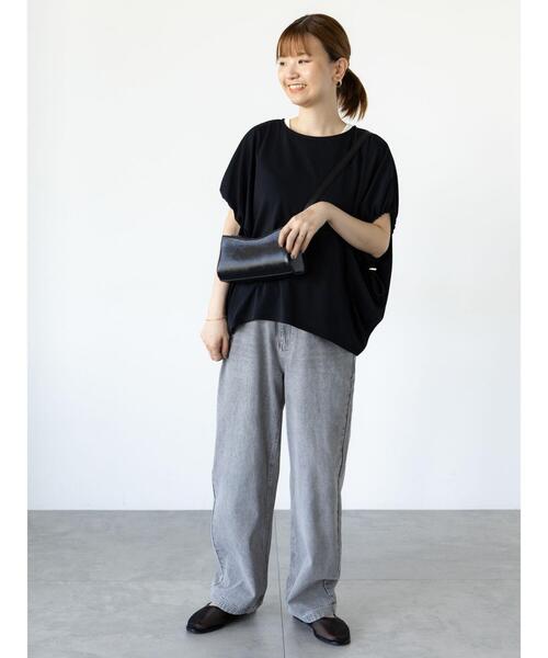 tシャツ 「接触冷感」Charco ドットドロストカットソー レディース osharewalker カットソー Tシャツ 半袖 五分袖 レディース