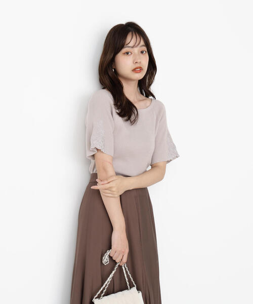 PROPORTION BODY DRESSING（プロポーションボディドレッシング）の「エンブロイダリースリーブニット / 1215270804（ニット/セーター・レディース・グリーン/グレー/ベージュ・FREE）」の5枚目の写真