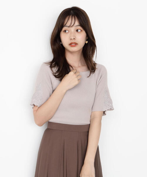 PROPORTION BODY DRESSING（プロポーションボディドレッシング）の「エンブロイダリースリーブニット / 1215270804（ニット/セーター・レディース・グリーン/グレー/ベージュ・FREE）」の6枚目の写真