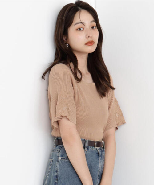 PROPORTION BODY DRESSING（プロポーションボディドレッシング）の「エンブロイダリースリーブニット / 1215270804（ニット/セーター・レディース・グリーン/グレー/ベージュ・FREE）」の13枚目の写真