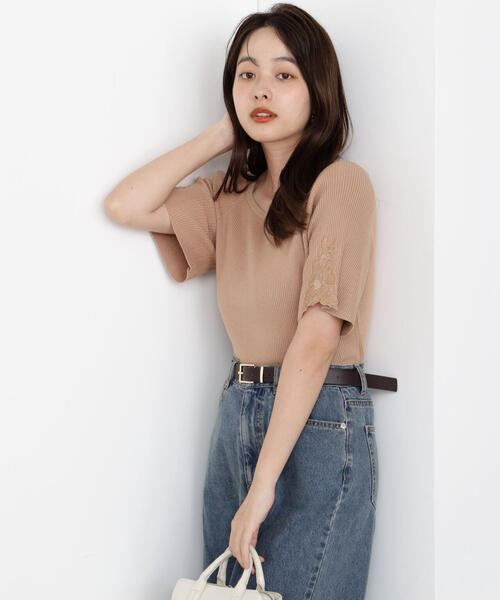 PROPORTION BODY DRESSING（プロポーションボディドレッシング）の「エンブロイダリースリーブニット / 1215270804（ニット/セーター・レディース・グリーン/グレー/ベージュ・FREE）」の14枚目の写真
