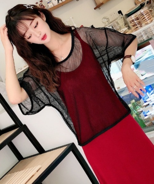 Ritzy(リッツィー)の「メッシュ プルオーバートップス(Tシャツ/カットソー・レディース・ホワイト/ブラック・FREE)」の8枚目の写真