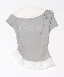 Never mind the XU / Chikashitsu+ | 【nmtc +】lettering cubic lace tee / 【エヌエムティーシープラス】レタリングキュービックレース半袖Tシャツ(Tシャツ/カットソー)