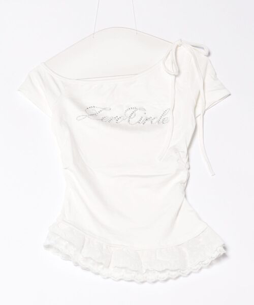 Never mind the XU / Chikashitsu+(ネバーマインド ザ エックスユー / チカシツプラス)の「【nmtc+】lettering cubic lace tee / 【エヌエムティーシープラス】レタリングキュービックレース半袖Tシャツ(Tシャツ/カットソー・レディース・ブラック/アイボリー/グレー・ONE SIZE)」の13枚目の写真