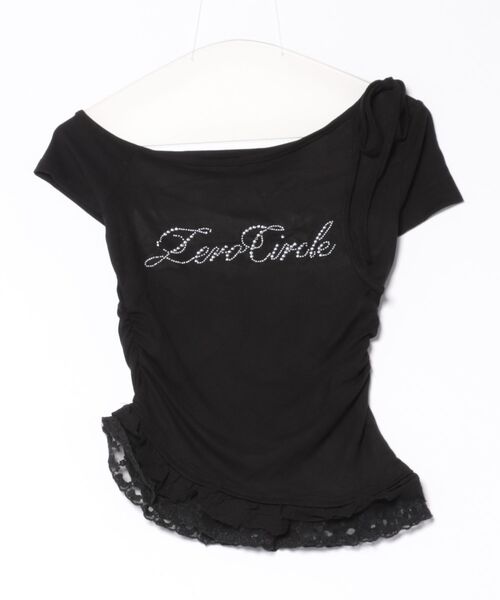 Never mind the XU / Chikashitsu+(ネバーマインド ザ エックスユー / チカシツプラス)の「【nmtc+】lettering cubic lace tee / 【エヌエムティーシープラス】レタリングキュービックレース半袖Tシャツ(Tシャツ/カットソー・レディース・ブラック/アイボリー/グレー・ONE SIZE)」の22枚目の写真