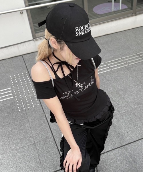 Never mind the XU / Chikashitsu+(ネバーマインド ザ エックスユー / チカシツプラス)の「【nmtc+】lettering cubic lace tee / 【エヌエムティーシープラス】レタリングキュービックレース半袖Tシャツ(Tシャツ/カットソー・レディース・ブラック/アイボリー/グレー・ONE SIZE)」の21枚目の写真