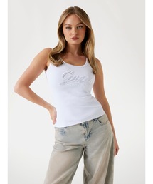 レディースのタンクトップ（ホワイト/白色系・ブランドロゴ