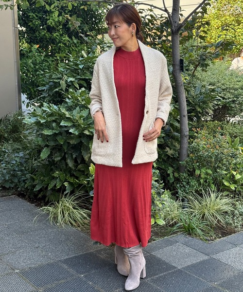 BANANA REPUBLIC FACTORY STORE（バナナリパブリック ファクトリーストア）の「BANANA REPUBLIC FACTORY STORE　　リブニット マキシワンピース（ワンピース・レディース・レッド系その他/ネイビー・L/M/S/XS）」の8枚目の写真