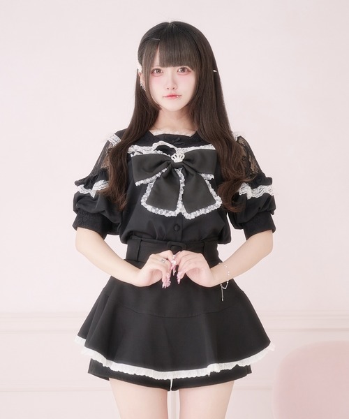Pal elfy（パルエルフィー）の「セーラーリボンブラウス（シャツ/ブラウス・レディース・ブラック/オフホワイト/ブルー・フリー）」の3枚目の写真