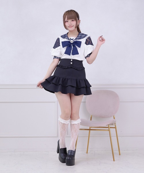 Pal elfy（パルエルフィー）の「セーラーリボンブラウス（シャツ/ブラウス・レディース・ブラック/オフホワイト/ブルー・フリー）」の22枚目の写真