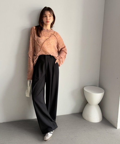 classicalelf(クラシカルエルフ)の「【UVカット・防シワ機能付き】ウォッシャブルですっきり美ライン。カットジョーゼット2タック美ライン脇ゴムスラックスパンツ(スラックス・レディース・ブラウン/ベージュ/ブラック・SMALL/MEDIUM/LARGE/X-LARGE)」の10枚目の写真