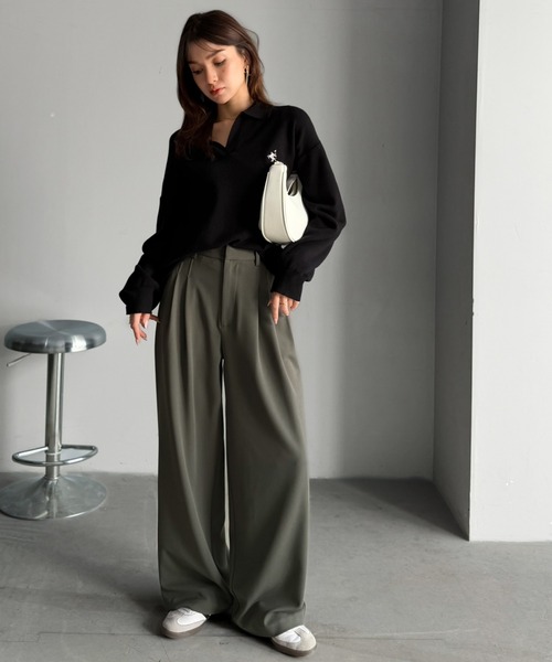 classicalelf(クラシカルエルフ)の「【UVカット・防シワ機能付き】ウォッシャブルですっきり美ライン。カットジョーゼット2タック美ライン脇ゴムスラックスパンツ(スラックス・レディース・ブラウン/ベージュ/ブラック・SMALL/MEDIUM/LARGE/X-LARGE)」の19枚目の写真