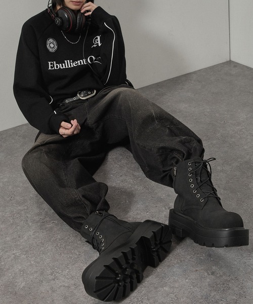 Alfred Alex(アルフレッドアレックス)の「【Alfred Alex】Chunky High-Sole Boots/ハイソール サイドジップブーツ(ブーツ・メンズ・ブラウン/ブラック・L/M/S)」の9枚目の写真