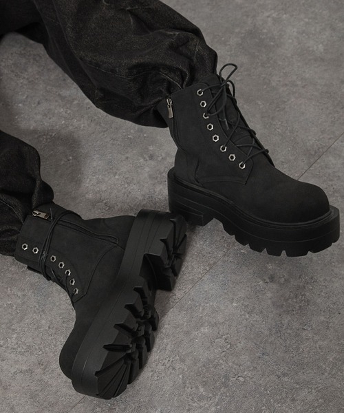 Alfred Alex(アルフレッドアレックス)の「【Alfred Alex】Chunky High-Sole Boots/ハイソール サイドジップブーツ(ブーツ・メンズ・ブラウン/ブラック・L/M/S)」の15枚目の写真