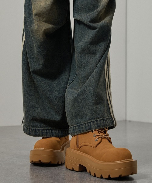 セール】【Alfred Alex】ボリュームハイソール サイドジップレース