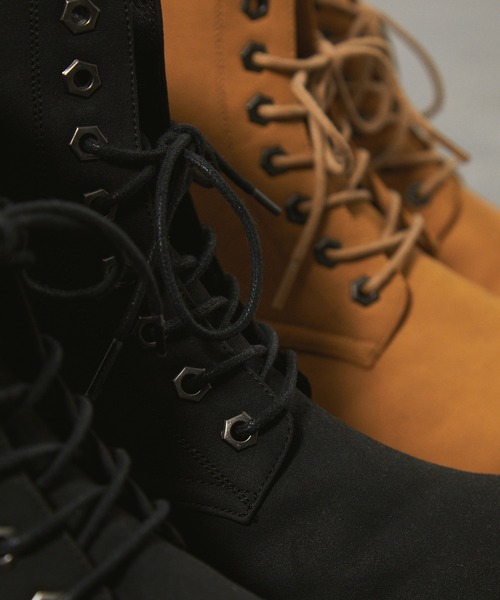 Alfred Alex(アルフレッドアレックス)の「【Alfred Alex】Chunky High-Sole Boots/ハイソール サイドジップブーツ(ブーツ・メンズ・ブラウン/ブラック・L/M/S)」の4枚目の写真