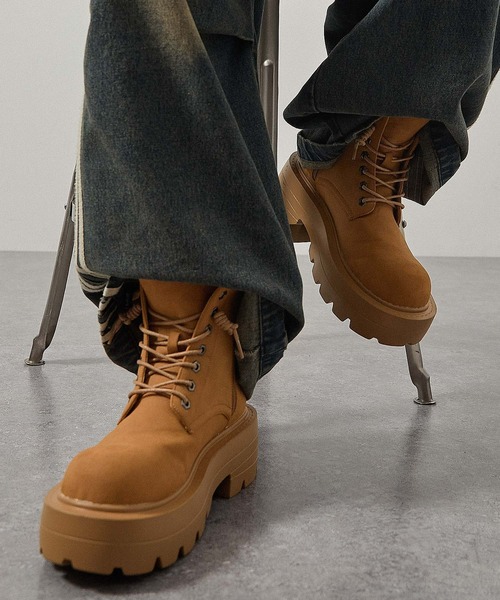 Alfred Alex(アルフレッドアレックス)の「【Alfred Alex】Chunky High-Sole Boots/ハイソール サイドジップブーツ(ブーツ・メンズ・ブラウン/ブラック・L/M/S)」の18枚目の写真