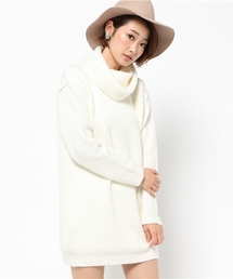 rienda | ボリュームネックニットOP(ワンピース)