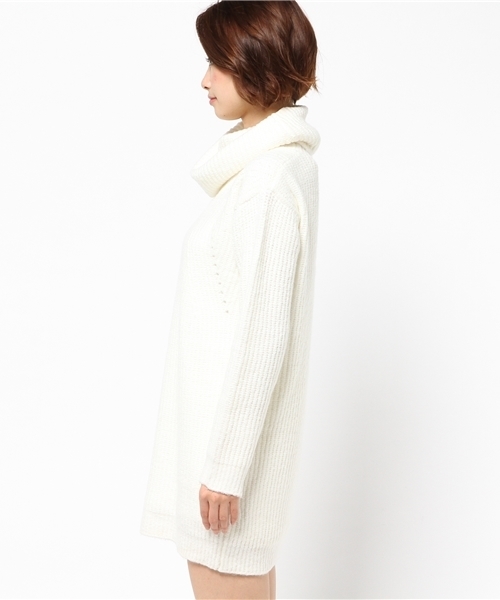 rienda（リエンダ）の「ボリュームネックニットOP（ワンピース・レディース・ブラック/ライトパープル/ベージュ/ホワイト・FREE）」の9枚目の写真