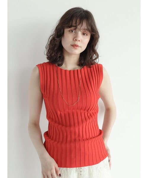 FIKA.(フィーカ)の「Wide rib sleeveless pullover(ニット/セーター・レディース・イエロー系その他4/チャコール/オレンジ系3/ダークブラウン・MEDIUM)」の5枚目の写真