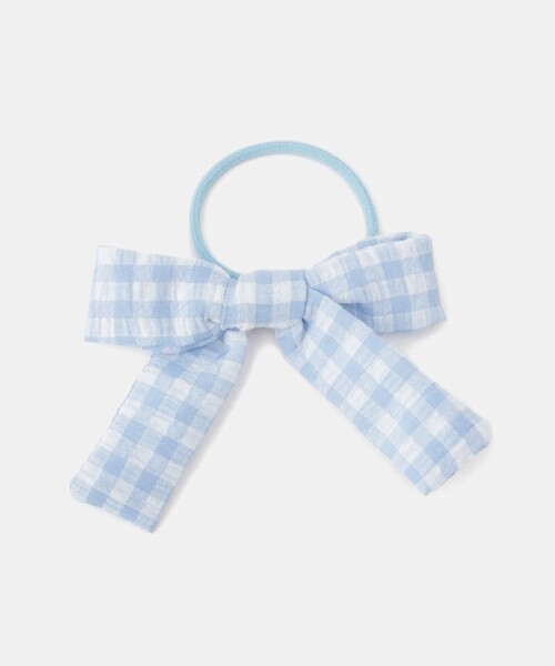 ROPE' PICNIC(ロペピクニック)の「チェック柄リボンゴム×ヘアピンセット(ヘアゴム・キッズ・サックスブルー/ダークラベンダー/ピンク・FREE)」の4枚目の写真