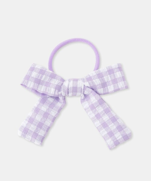 ROPE' PICNIC(ロペピクニック)の「チェック柄リボンゴム×ヘアピンセット(ヘアゴム・キッズ・サックスブルー/ダークラベンダー/ピンク・FREE)」の6枚目の写真
